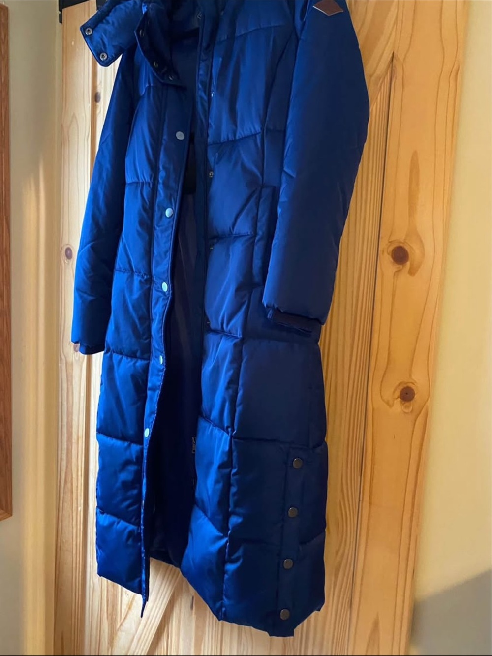 Long Blue Puffer Coat St. John’s Bay S - Picture 8 of 9